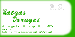 matyas dornyei business card